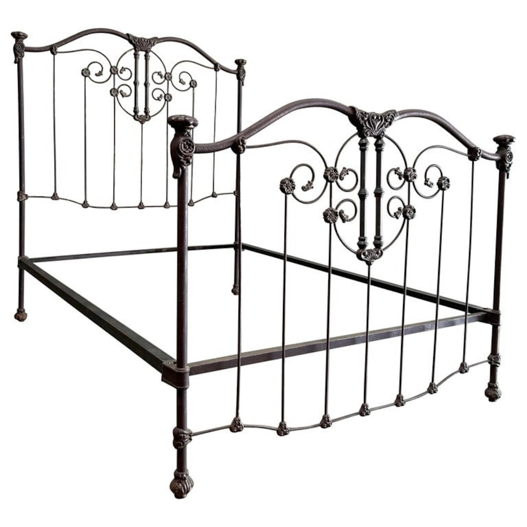 Antique Full Size Iron Bed in Bronze Finish Etsy