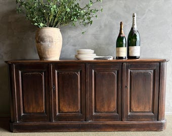 Bistro IV Reclaimed Elm Wood Cabinet with 4 Doors and Working Locks
