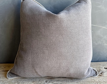 Stone Washed Linen Pillow in Ecorcé with Down Feather Insert