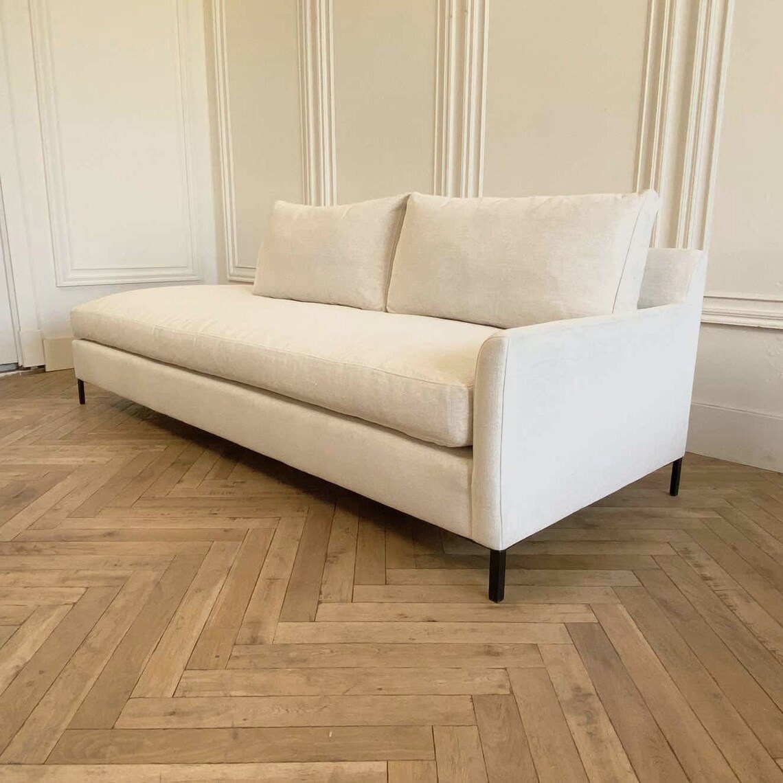 Custom Chaise One Arm Sofa Crypton Stain Resistant Fabric RAF Etsy