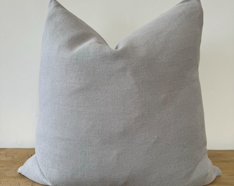 Belgian Linen Accent Pillow in Fog with Insert