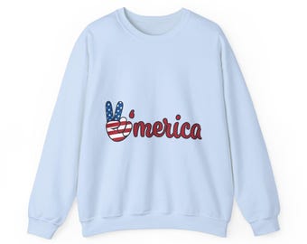 Peace in America Sweatshirt, Patriotic 4th of July Crewneck