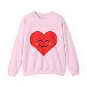 Happy Heart Unisex Sweatshirt, Cozy Gift for Valentine&#39;s Day, Cute Casual Wear, Perfect for Friends, Heart Apparel