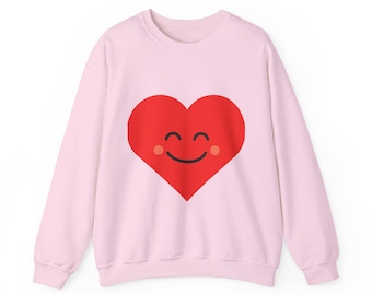Happy Heart Crewneck Sweatshirt, Unisex Valentine's Gift