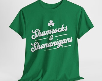 Camiseta Shamrocks & Shenanigans, regalo para amigos, orgullo irlandés, divertida camiseta del día de San Patricio, camiseta de la suerte