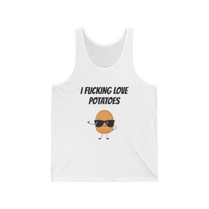 Humorous Potato Love Tank Top, Funny Gift for Foodies, Potato Lover Gift, Summer Apparel, Casual Wear