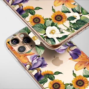 Clear Botanical Garden Bloom Case Aesthetic Phone Cover For iPhone 16 Pro Max 16e 15 Plus 14 Mini SE XR XS Samsung S25 S24 S23 Pixel 9 8