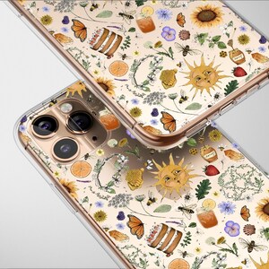 Clear Golden Sunshine Garden Case Aesthetic Phone Cover For iPhone 16 Pro Max 16e 15 Plus 14 Mini SE XR XS Samsung S25 S24 S23 Pixel 9 8