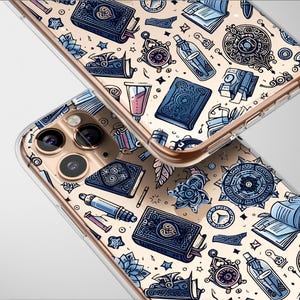 Clear Mystic Book Collection Case Aesthetic Phone Cover For iPhone 16 Pro Max 16e 15 Plus 14 Mini SE XR XS Samsung S25 S24 S23 Pixel 9 8