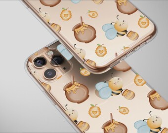 Clear Happy Honey Harvest Phone Case Cover for iPhone 16 Pro Max 16e 15 Plus 13 12 Mini SE Samsung S25 S24 S23 Google Pixel 10 9 6394