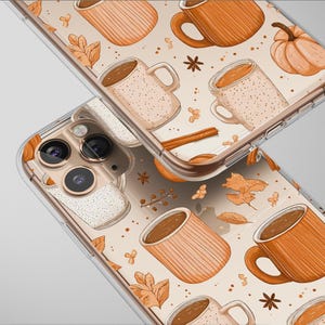 Clear First Sip of Autumns Warmth Phone Case Cover for iPhone 16 Pro Max 16e 15 Plus 13 12 Mini SE Samsung S25 S24 Google Pixel 10 9 6798