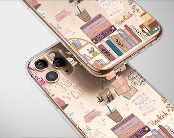 Clear Book Lover's Delight Case Aesthetic Phone Cover For iPhone 17 Pro Max 16e 16 Plus 15 Mini SE XR XS Samsung S25 S24 S23 Pixel 10 9 8