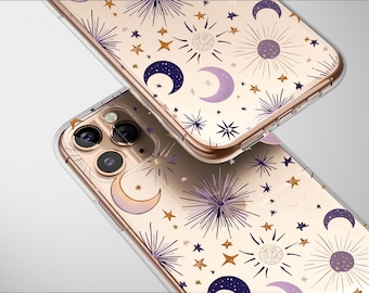 Clear Celestial Dreams Case Aesthetic Phone Cover For iPhone 16 Pro Max 16e 15 Plus 14 Mini SE XR XS Samsung S25 S24 S23 Pixel 9 8