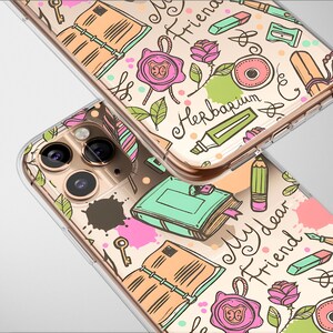 Clear Secret Garden Diary Case Aesthetic Phone Cover For iPhone 16 Pro Max 16e 15 Plus 14 Mini SE XR XS Samsung S25 S24 S23 Pixel 9 8