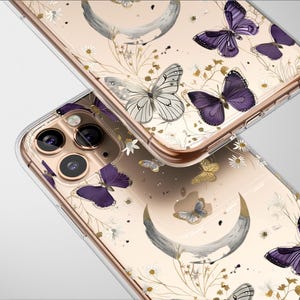 Clear Butterfly Moonlit Garden Case Aesthetic Phone Cover For iPhone 16 Pro Max 16e 15 Plus 14 Mini SE XR XS Samsung S25 S24 S23 Pixel 9 8+