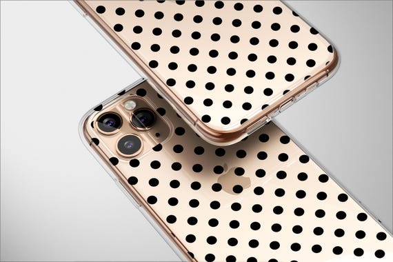 Clear Classic Black Polka Dots Case Aesthetic Phone Cover For iPhone 16 Pro Max 16e 15 Plus 14 Mini SE XR XS Samsung S25 S24 S23 Pixel 9 8
