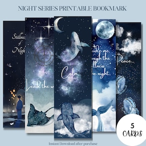 Afdrukbare set Galaxy-bladwijzers | Bladwijzers hemels ruimtethema, astronomiecadeau voor boekenliefhebbers, digitaal leesaccessoire Sterrennacht