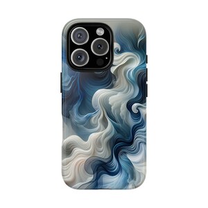 Watercolor Ocean Waves Tough Phone Case, Protective Phone Cover, Beach Lover Gift, Sea Life Cellphone Case, Coastal Theme Accessories