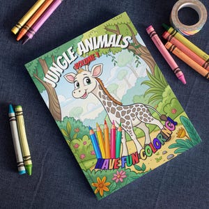 Jungle Animals Digital Coloring Book PDF Vol. 1 - 31 Unique A4 Printable Illustrations for Kids and Adults.