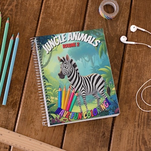 Jungle Animals Digital Coloring Book PDF Vol. 2 - 31 Unique A4 Printable Illustrations for Kids and Adults.