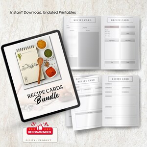 Lot de cartes de recettes, cadeau de cuisine, organisateur de recettes, ensemble de cartes de cuisine, cadeau pour chef, cadeau gourmand, ensemble de cartes culinaires