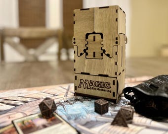 Deck Box mit Zahnradmechanismus und Schublade & Optionaler Anpassung - Passend für Standard- oder Kommandanten-Decks