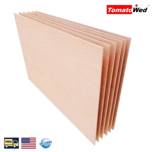 1/8&quot; x 8&quot; x 12&quot; Baltic Birch Plywood Sheets– B/BB Grade Perfect for Arts and Crafts, DIY, Wood Engraving, Wood Burning and Laser Projects