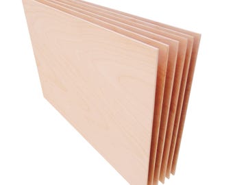 Láminas de madera contrachapada de abedul báltico de 1/8" x 8" x 12" – Grado B/BB. Perfectas para manualidades, bricolaje, grabado en madera, pirograbado y proyectos láser.