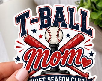T-Ball Mom Vinyl Sticker T-Ball Rink Life Decal Water Bottle Laptop Car Window T-Ball Parent Gift Waterproof Die Cut Sports Mom Sticker Gift