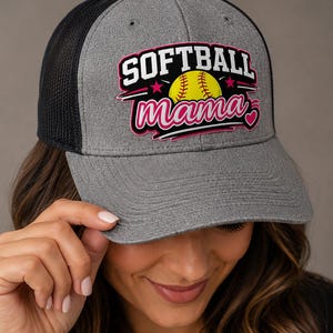 Softball Mama Snapback Hat Softball Mom Trucker Cap Game Day Hat Softball Parent Gift Sports Mama Cap Softball Fan Hat Coach Gift