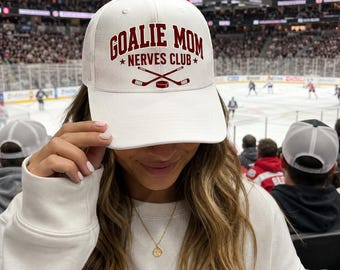 Gorra Snapback para Mamá de Hockey Gorra del Club de Nervios para Mamá de Portero Gorra Trucker para Padres de Hockey Gorra Snapback para Mamá Deportiva Regalo para Fanáticos de la Vida en la Pista Regalo para Entrenador de Hockey Pista