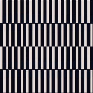 May include: A repeating pattern of vertical stripes in alternating colors of navy blue and off-white. The stripes are of equal width and create a symmetrical design. The pattern is suitable for various applications.