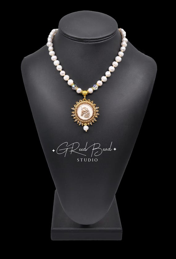 Freshwater Pearl Unicorn Pearl Necklace Handmade Freshwater