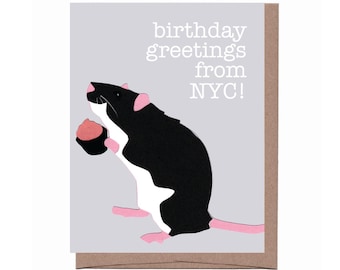 NYC Rat Birthday Card