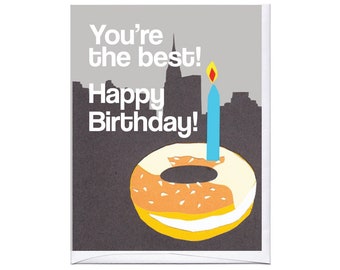 Carte d'anniversaire bagel new-yorkais