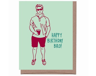 Brother Birthday Card HAPPY BIRTHDAY BRO for Boys or Men Modern ...