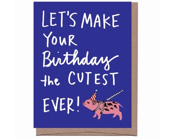 Mini Pig Birthday Card