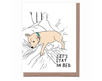 Let's Stay in Bed Card