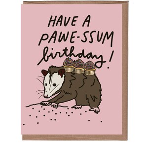 Cartão de aniversário de gambá