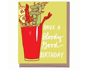 Scratch & Sniff Bloody Mary Birthday Card