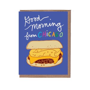 Cartão de sanduíche de café da manhã de Chicago