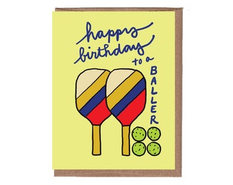 Pickleball Birthday Card