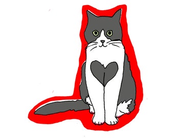 Heart Cat Sticker