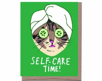 Self-Care Cat Card