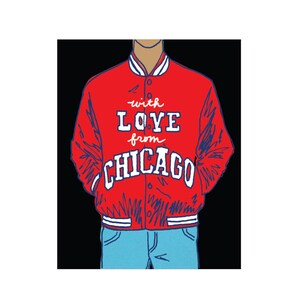 Chicago satijnen jasje kunstafdruk