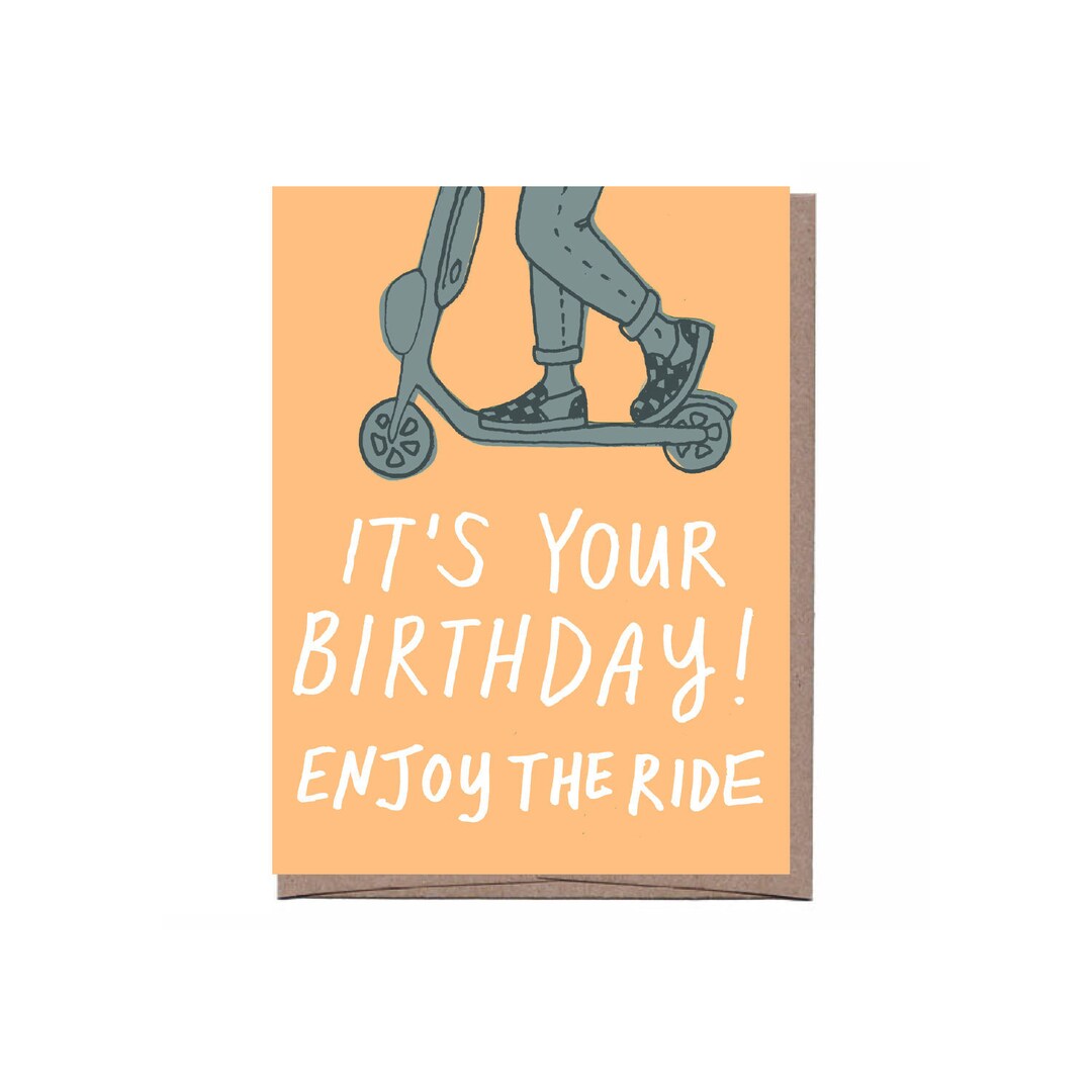 Scooter Birthday Card Etsy