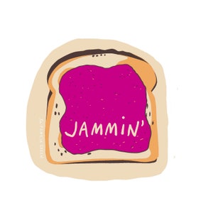 Jammin&#39; Toast Sticker - Waterproof Vinyl Die Cut