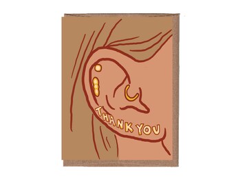 Ear Studs Thank You Card