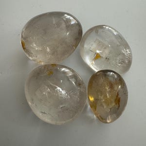 Golden Healer Quartz Crystal Palm Stone