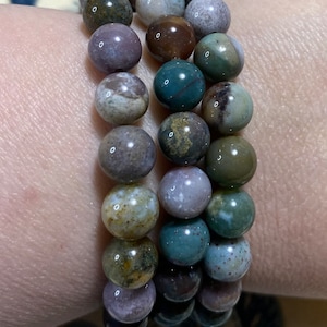 Purple Moss Agate Stone Crystal Healing Bracelet